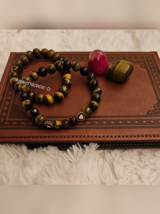 Handmade Jewelry - Handcrafted☆Tiger Eye Beaded Stretch Bracelet - X2